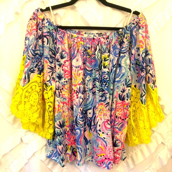 Lilly Pulitzer Off Shoulder Shirt - Picture 1 of 4